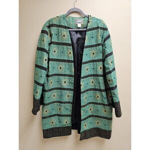 MOLATO Vintage Indian Duster Jacket Green Cotton Medium